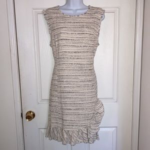 Elegant Tailored Rebecca Taylor Cream Dress Fully-lined Boucle 14